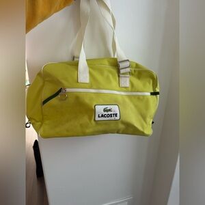 Lacoste Lime Green Duffel Bag with White Accents